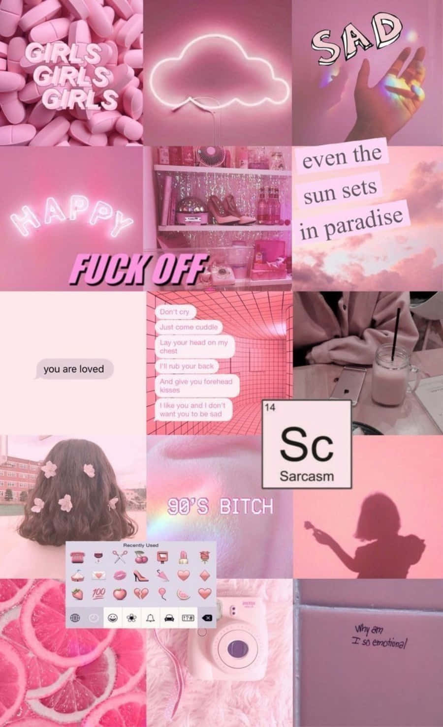 Aesthetic Pink Collage Wallpaper