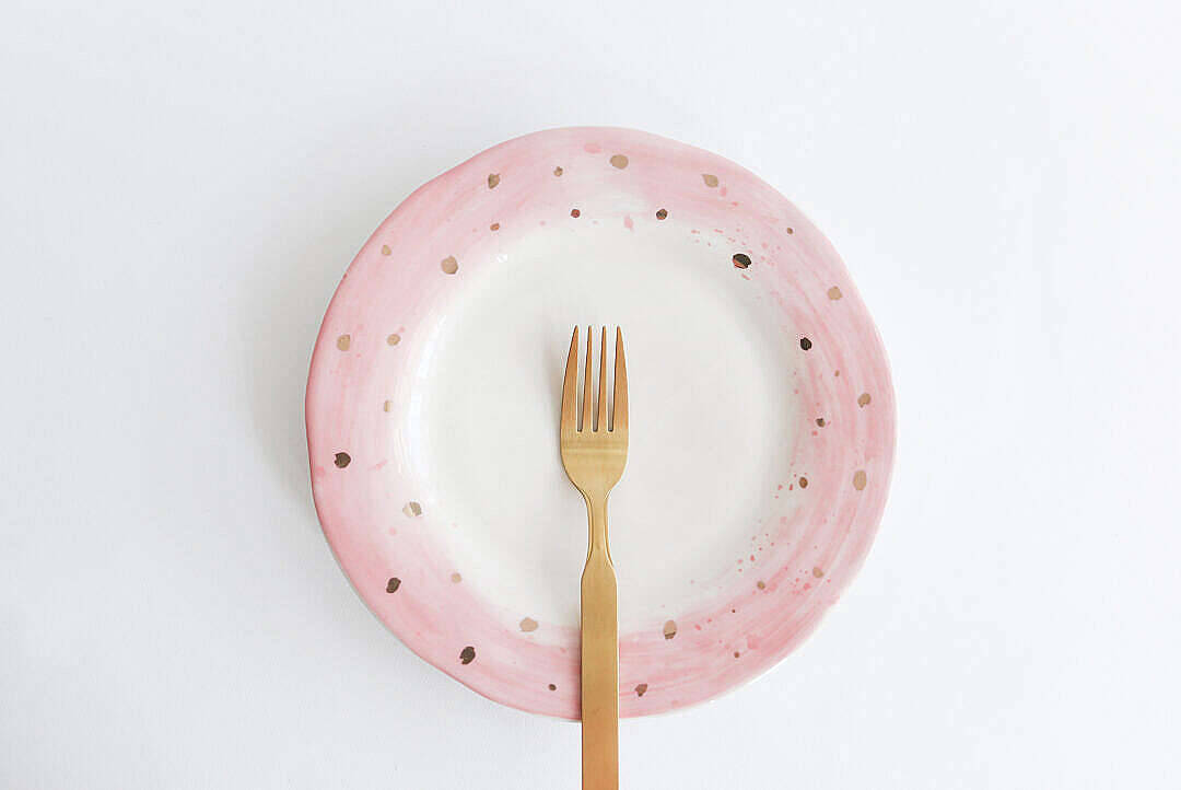 Aesthetic Pink Desktop Fork And Plate