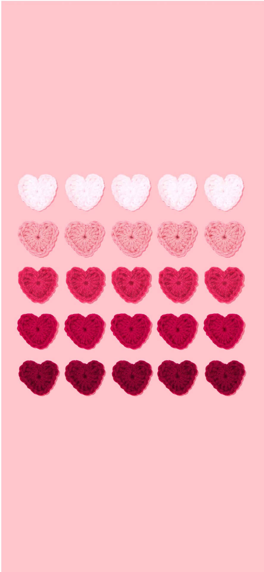 Aesthetic Pink Iphone Embroidered Hearts Wallpaper