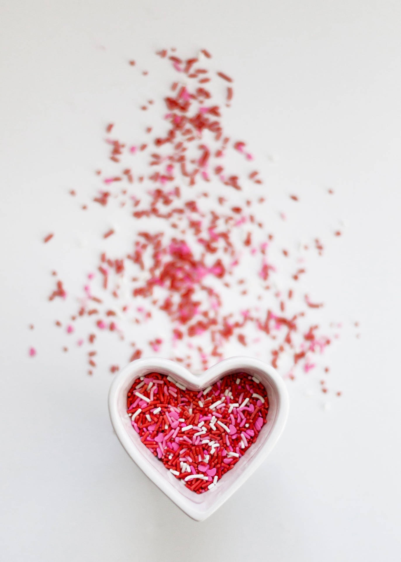 Aesthetic Pink Iphone Heart Sprinkles Wallpaper
