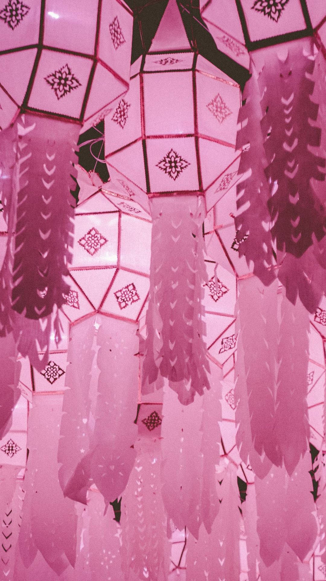 Aesthetic Pink Lanterns Wallpaper
