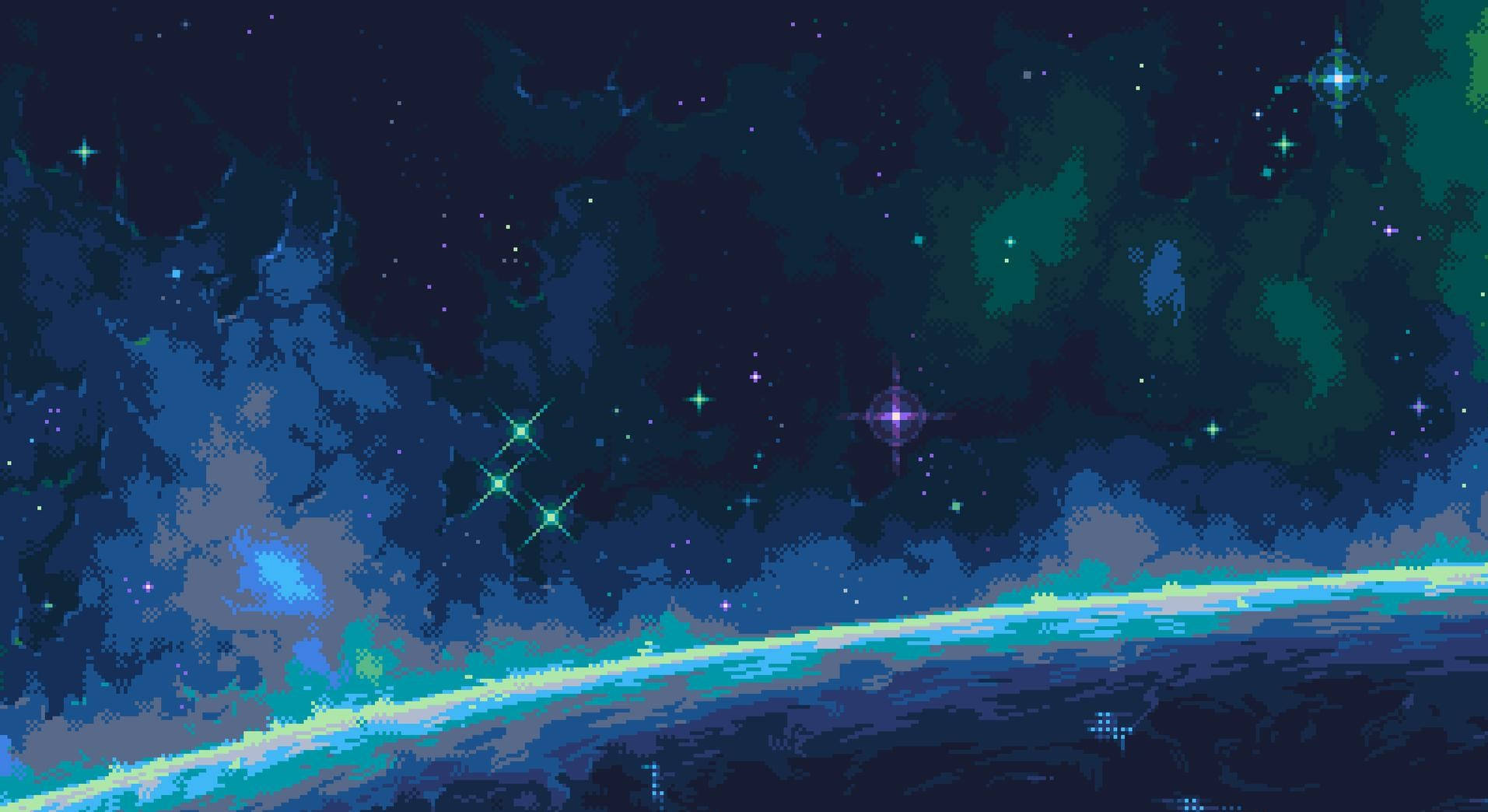 Outer Space Aesthetic Pixel Art Hd Wallpaper