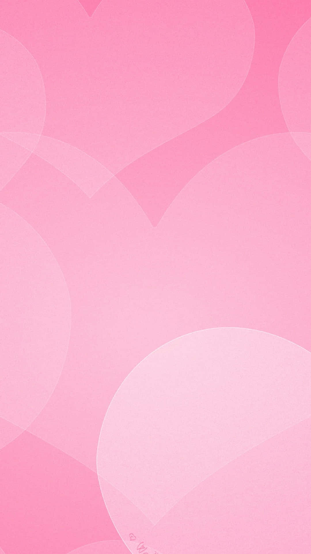 En pink baggrund med hjerter og blomster Wallpaper