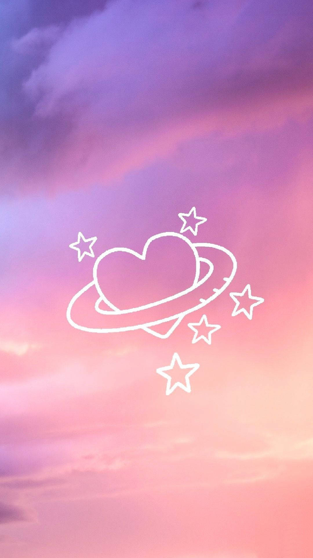 Aesthetic Profile Heart And Stars Wallpaper