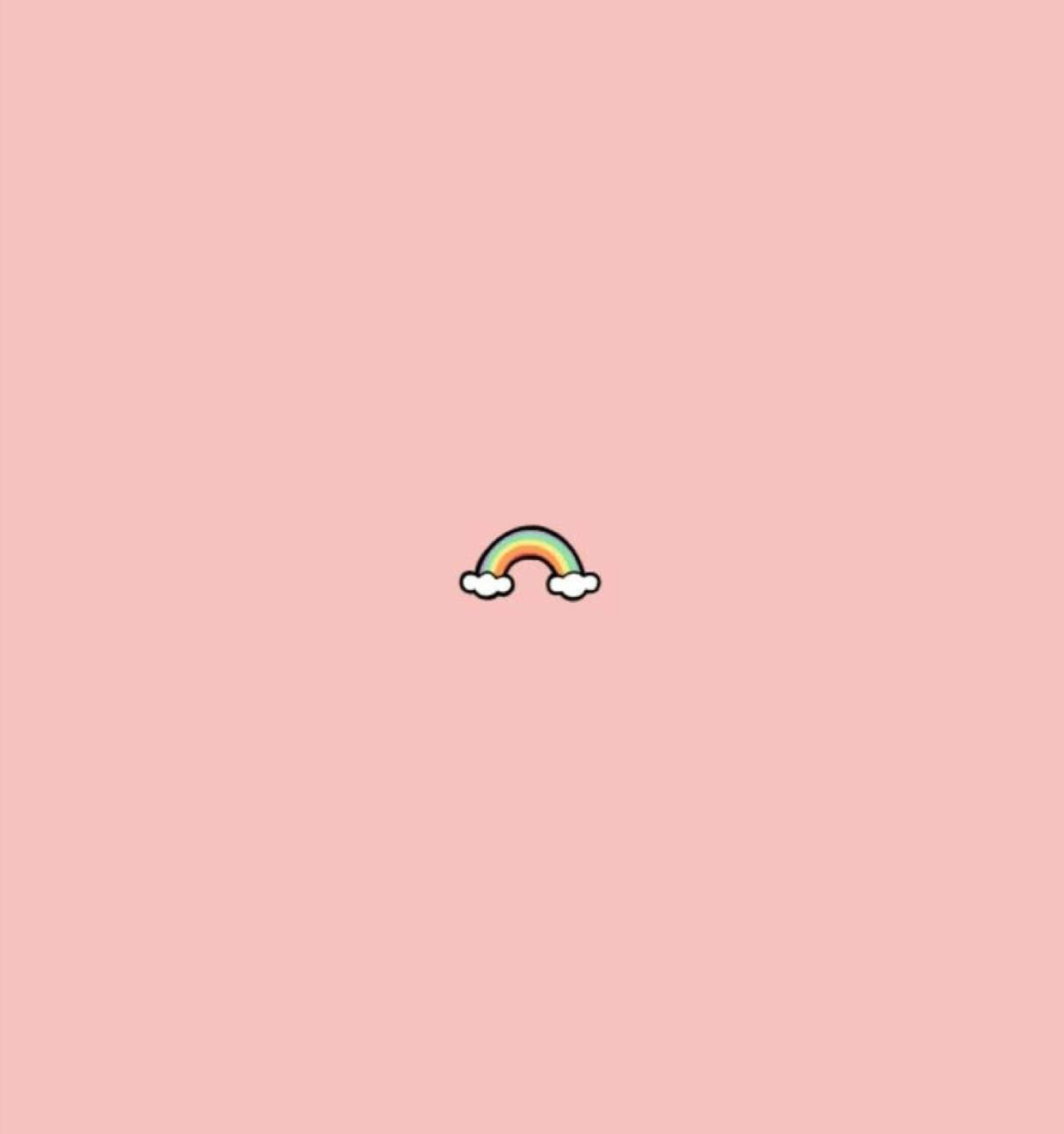 Aesthetic Profile Picture Rainbow In Pink Background