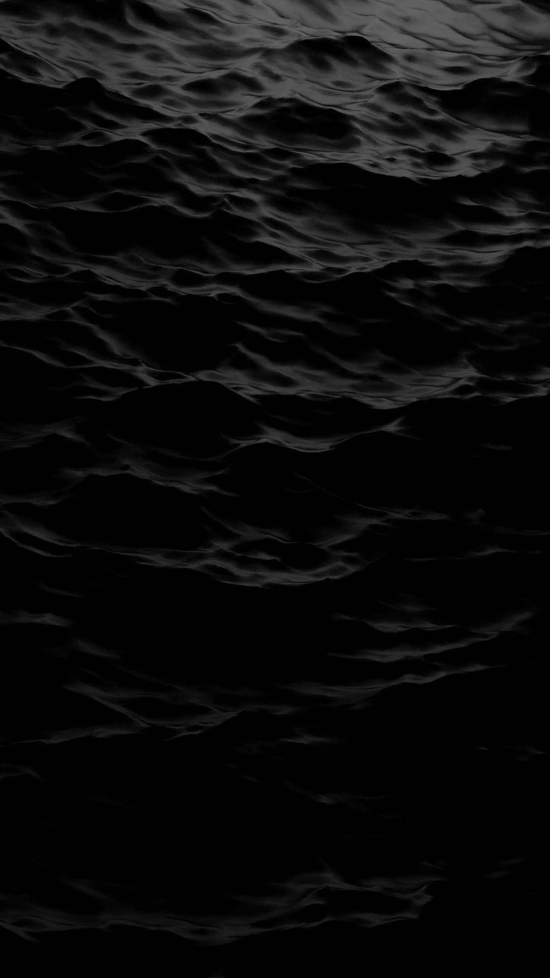 Aesthetic Pure Black Waves Of Water Wallpaper