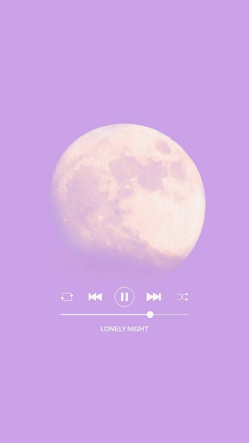 Playlist With Moon Aesthetic Purple Background