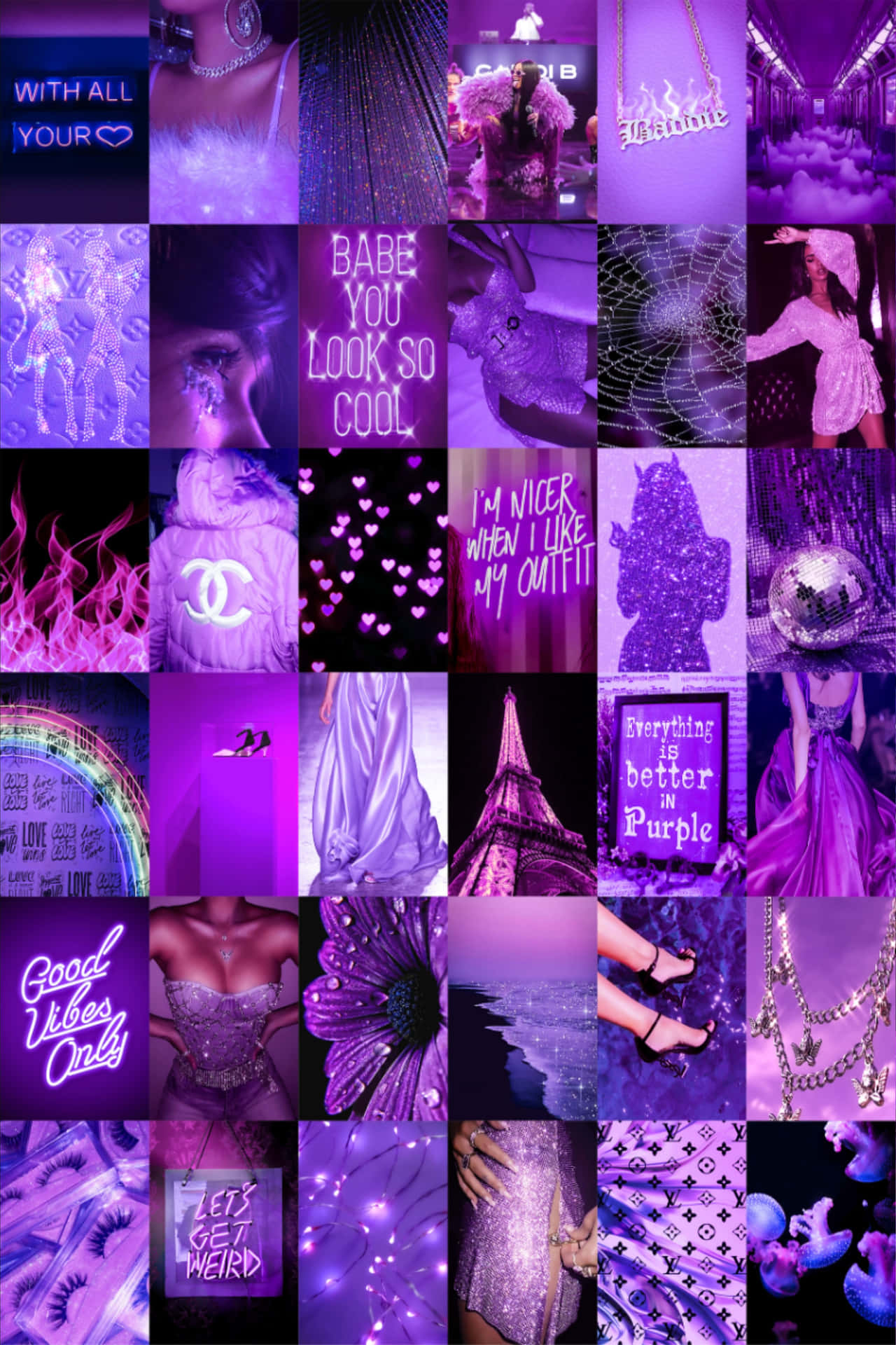 Get dolled up in the latest aesthetic purple baddie style Wallpaper