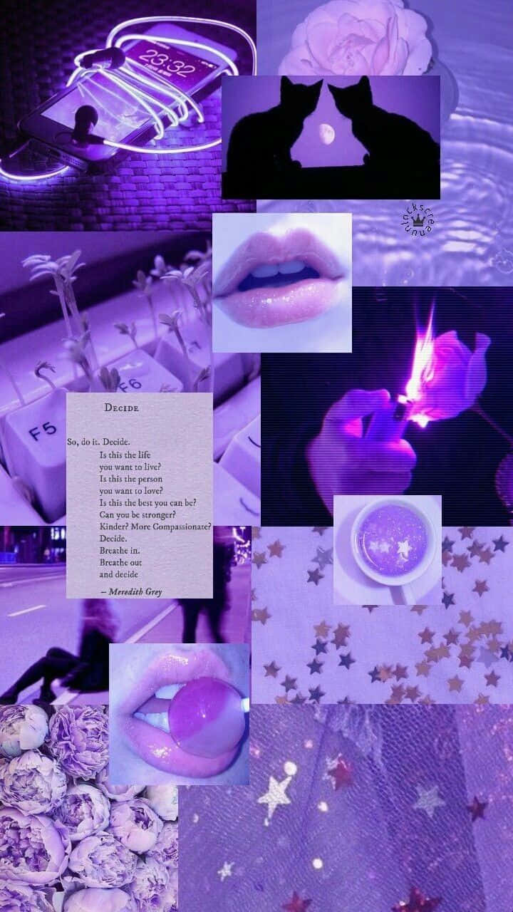Aesthetic Purple Baddie Collage Background