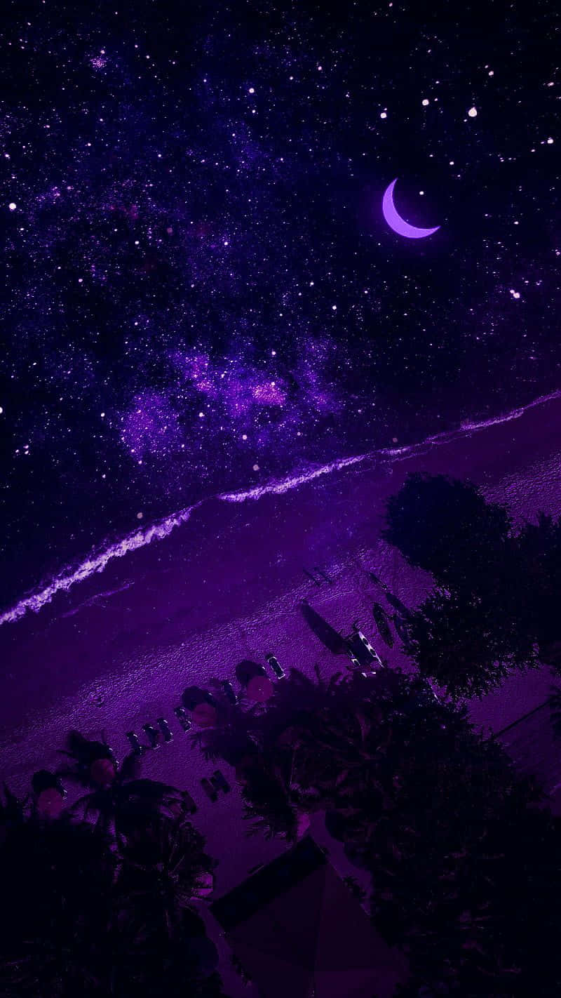Aesthetic Purple Night Sky Picture