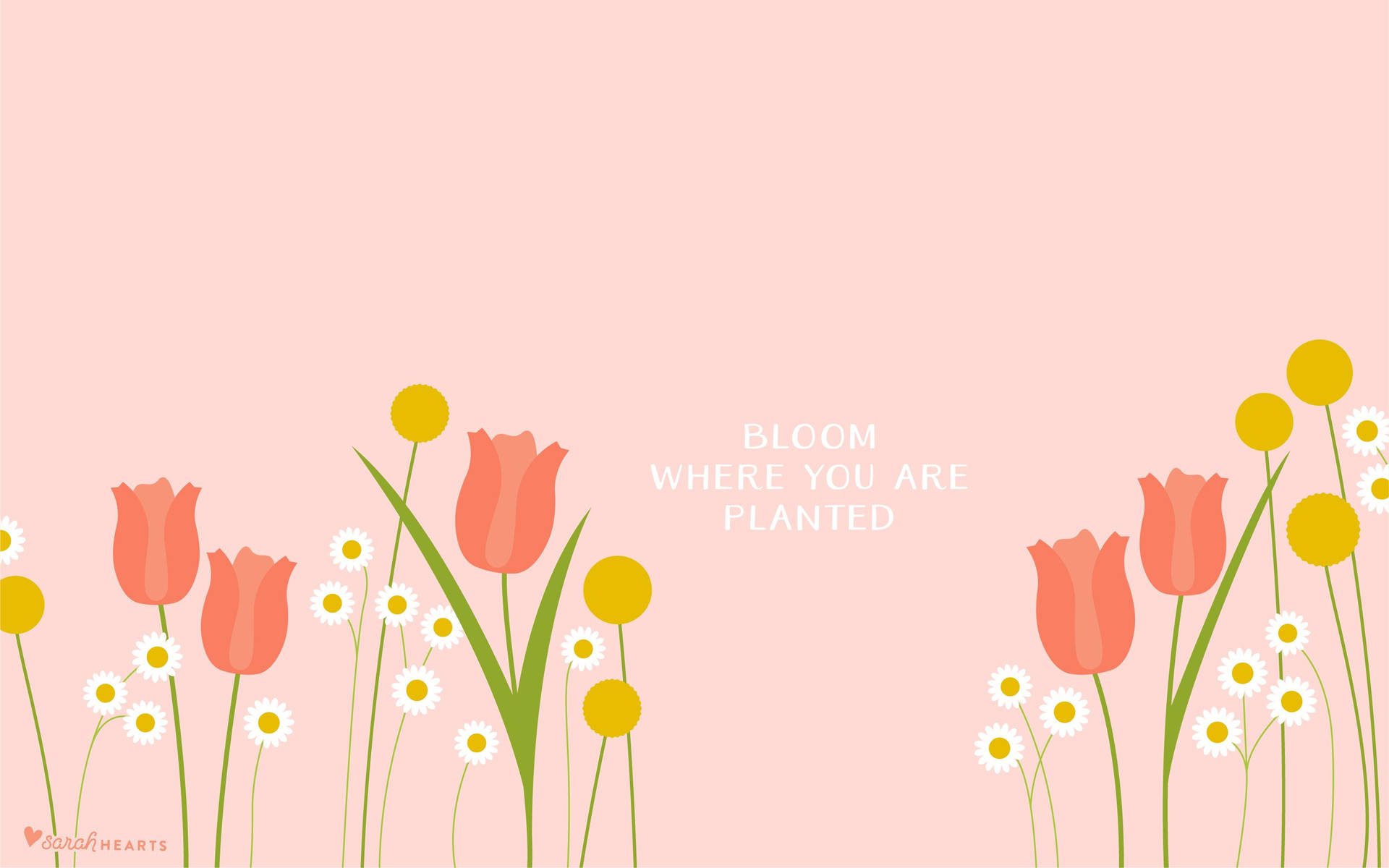 Aesthetic Quotes Tulip And Flowers Wallpaper