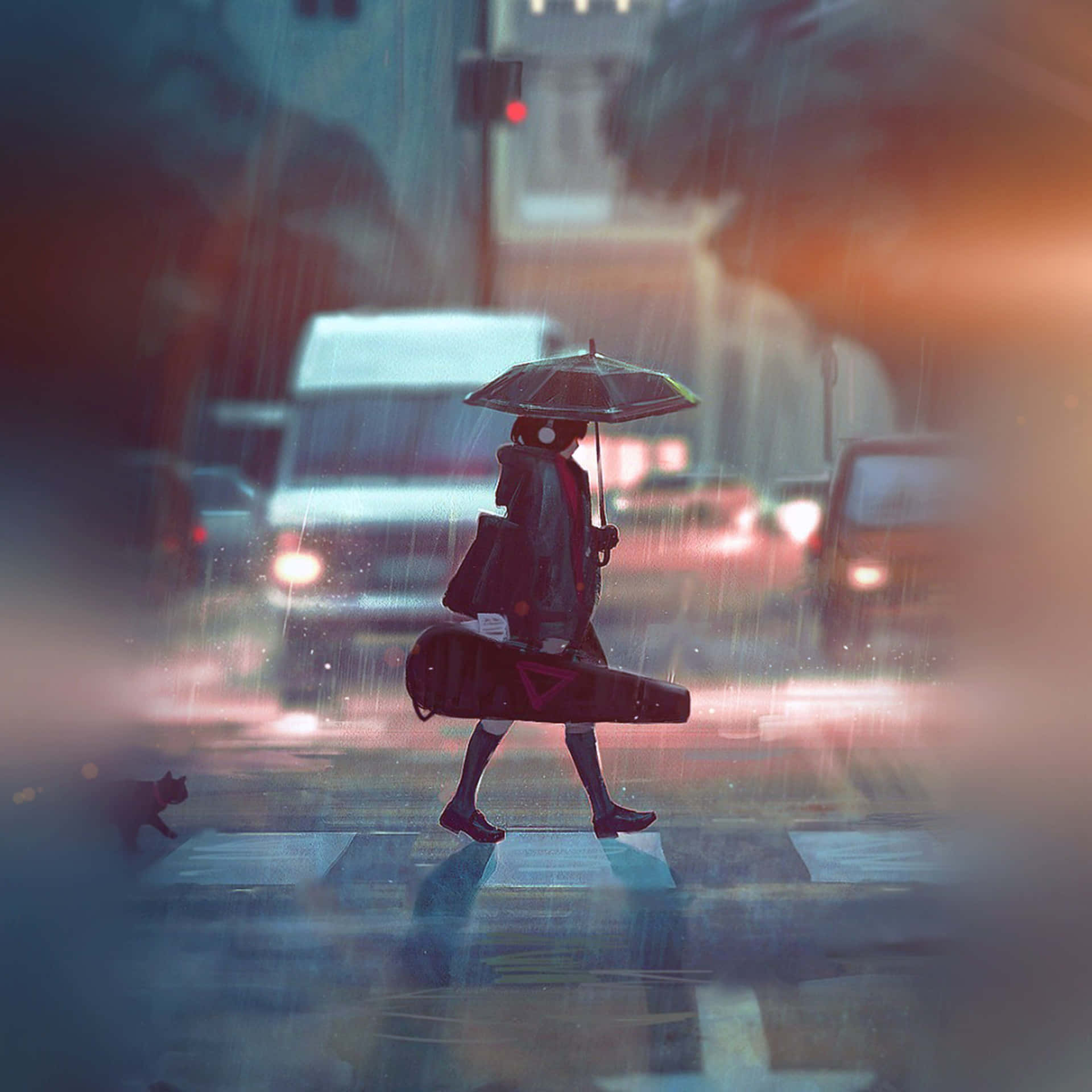 Enjoy the calming vibes of a rainy day. Wallpaper