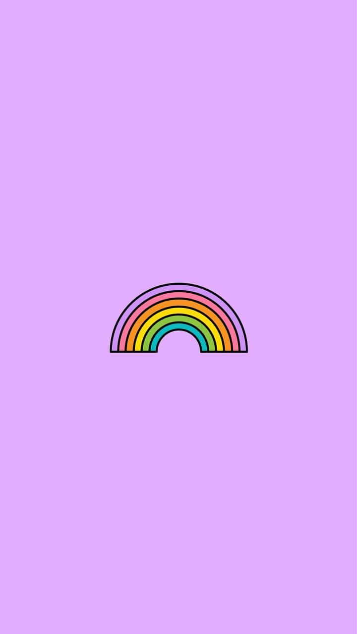 Get ready for a joyful journey with Aesthetic Rainbow Mobile Wallpaper