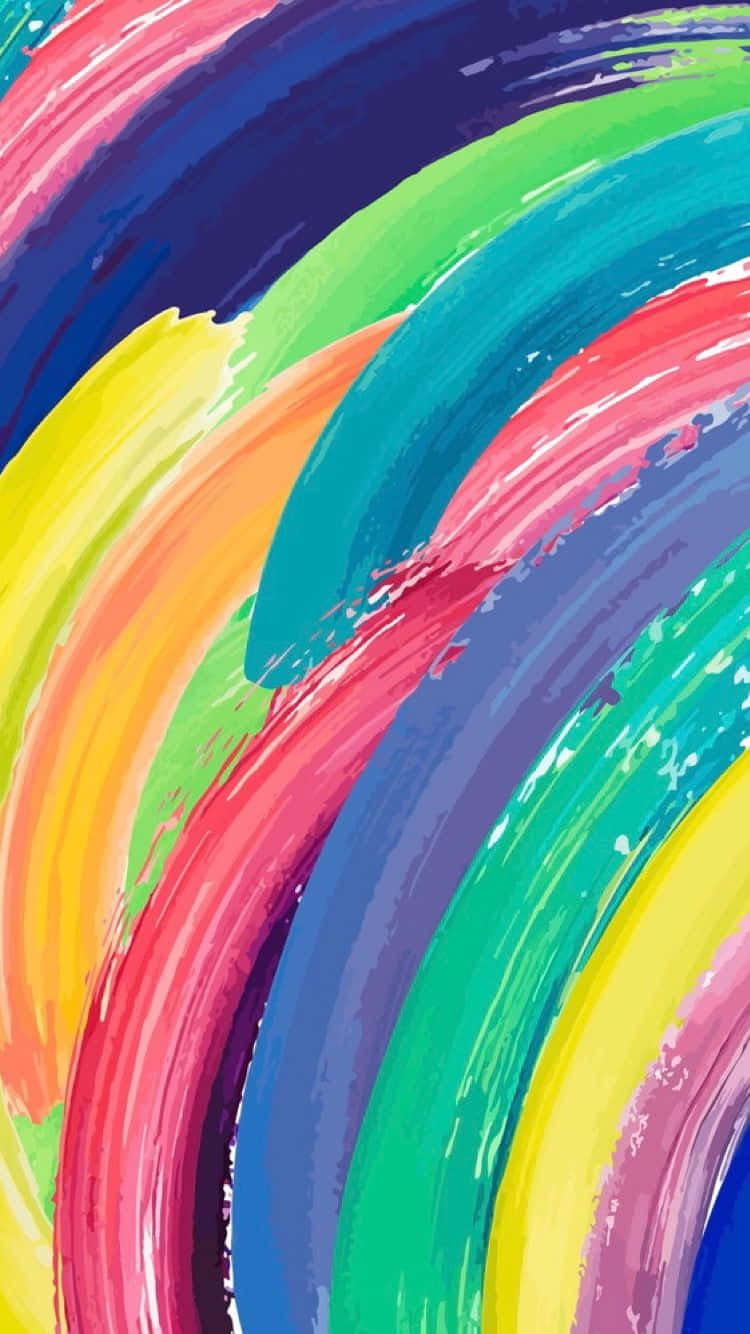 A Colorful Painting Of A Rainbow Wallpaper
