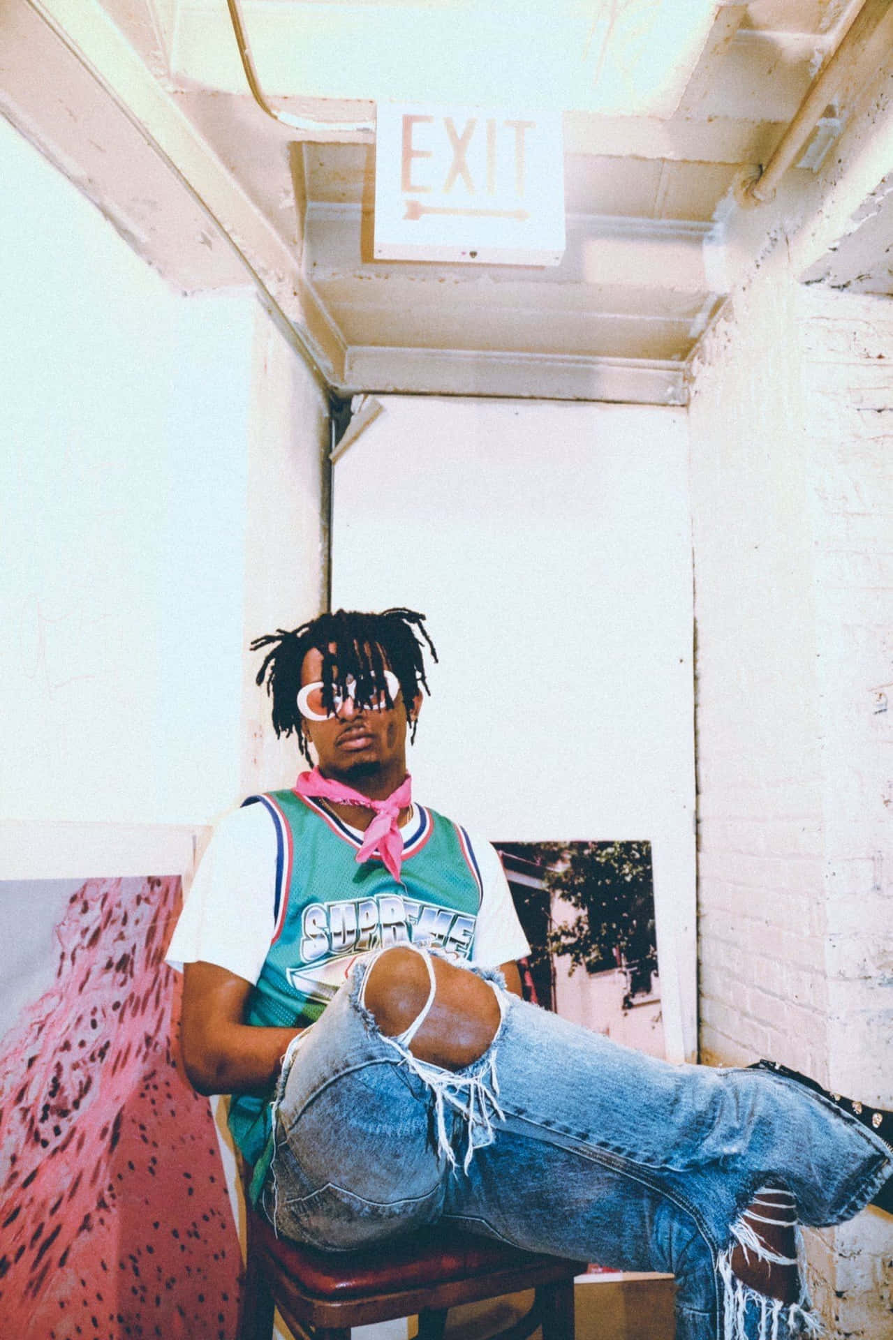 Spilboi Carti i pink æstetisk rapper blomst dyreprint Wallpaper