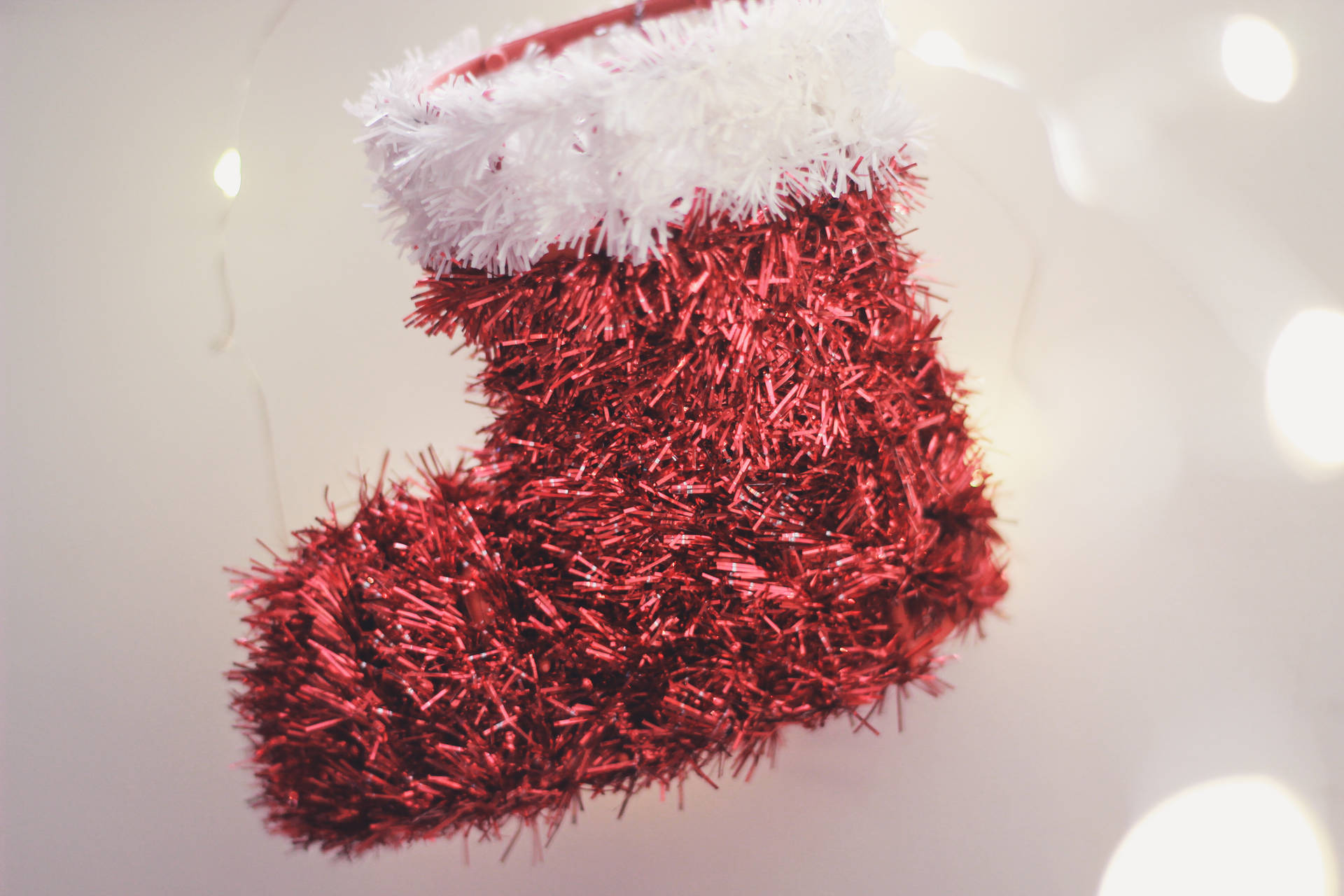 Aesthetic Red Christmas Sock Wallpaper