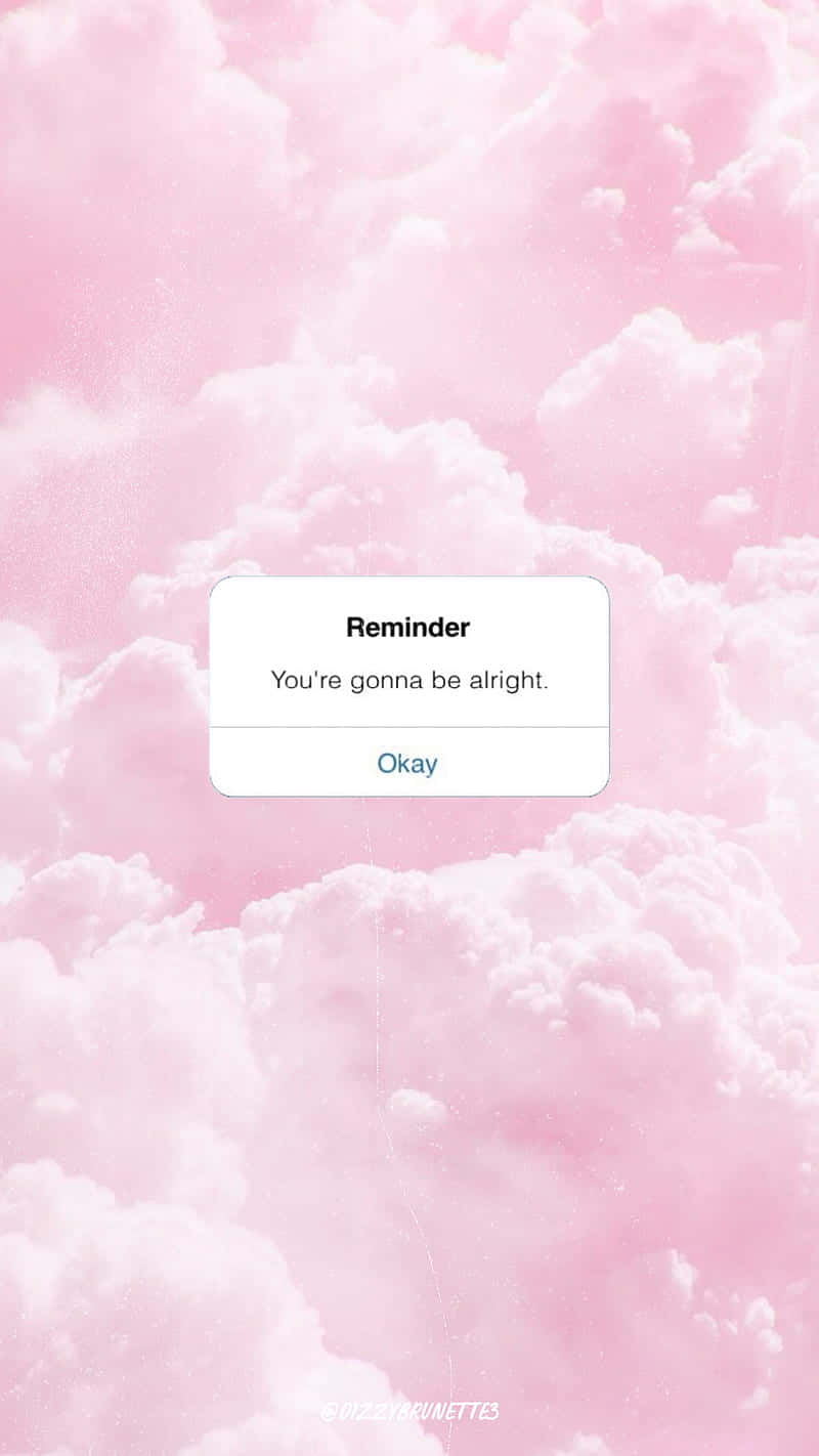 A Pink Background With Clouds And A Text Message Wallpaper