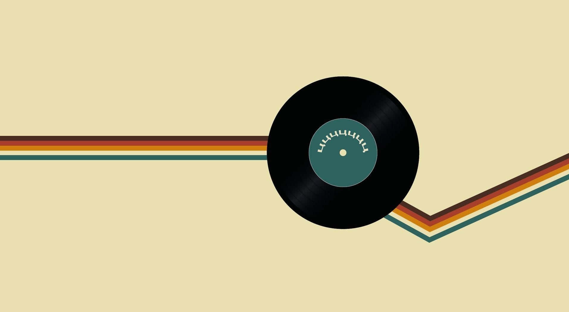 A Vinyl Record With A Colorful Background Wallpaper