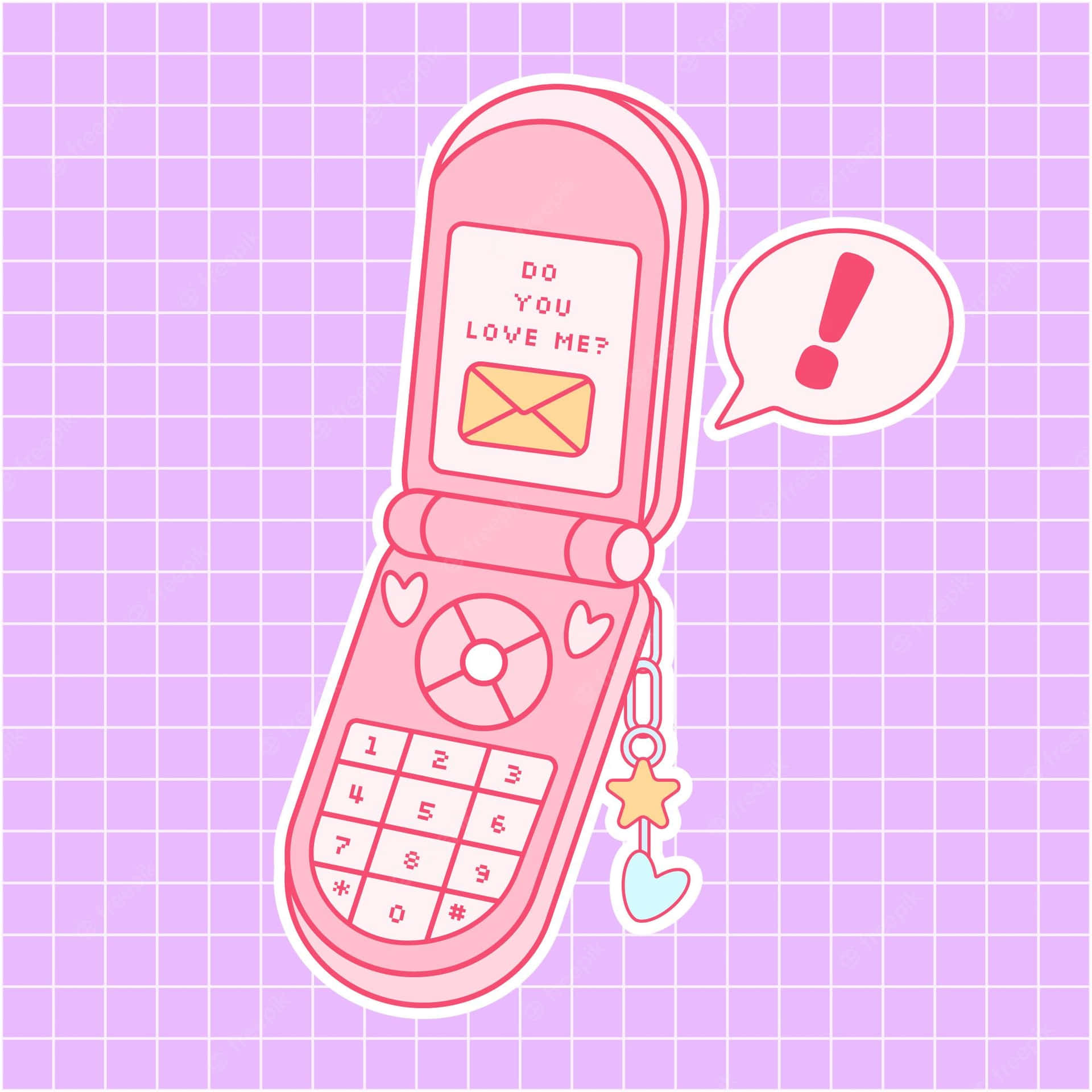 A Pink Cell Phone With A Speech Bubble