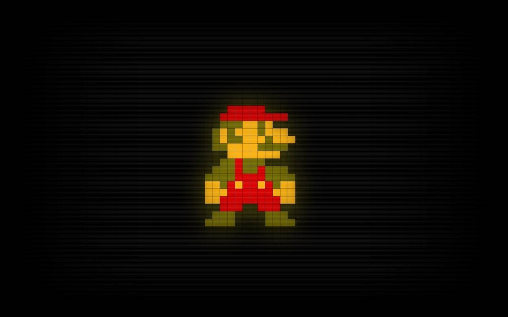 Aesthetic Retro Pixel Super Mario Wallpaper