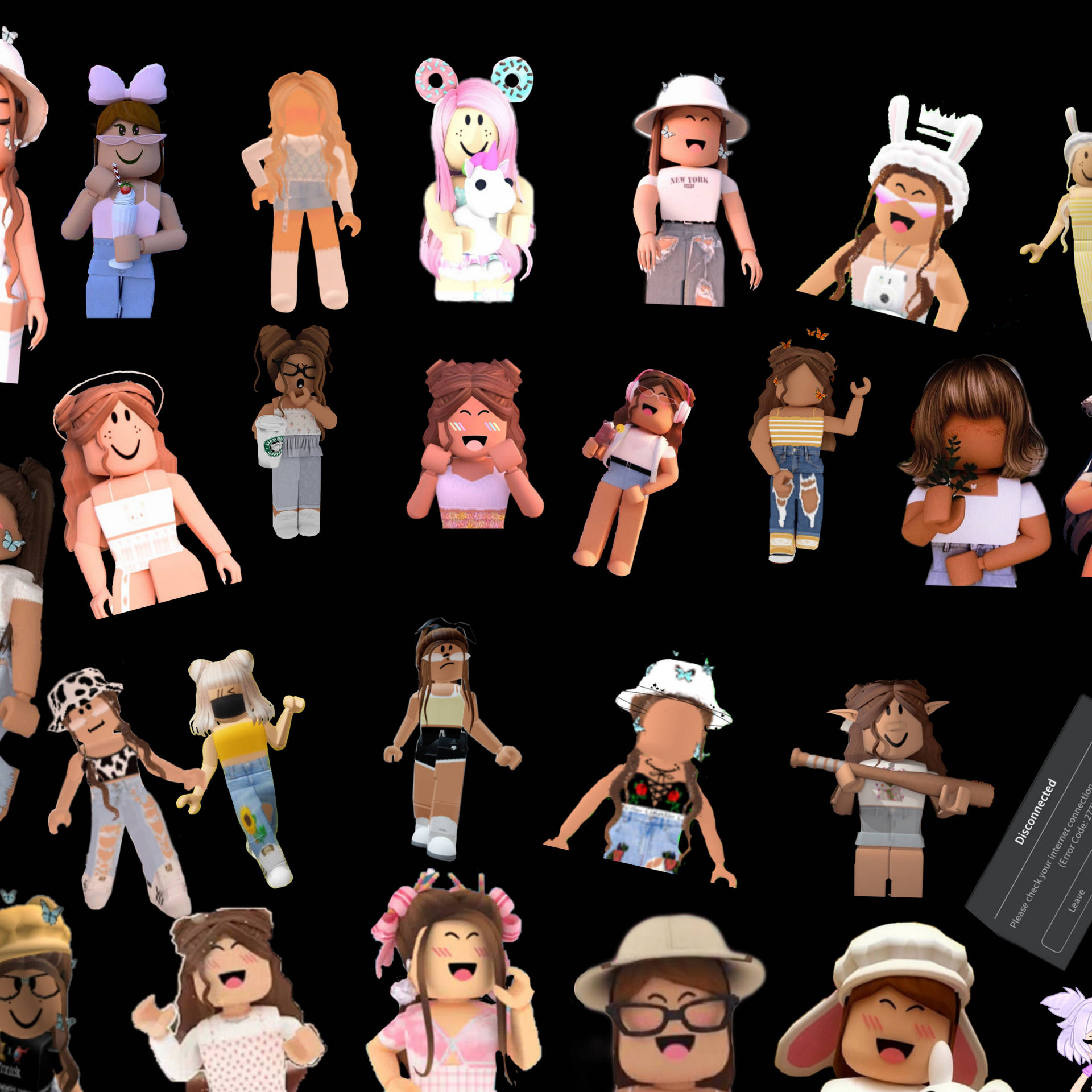Aesthetic Roblox Girl Collage Of Outfits