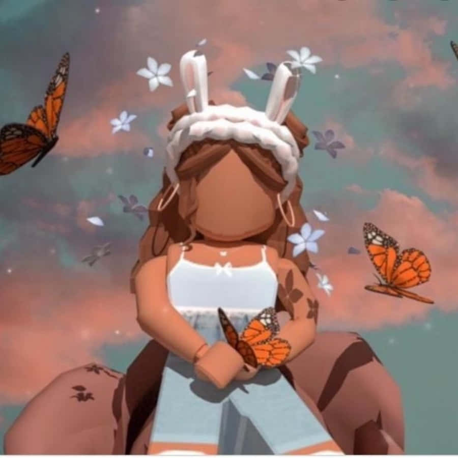 Download Three Girls Roblox With Butterflies Picture
