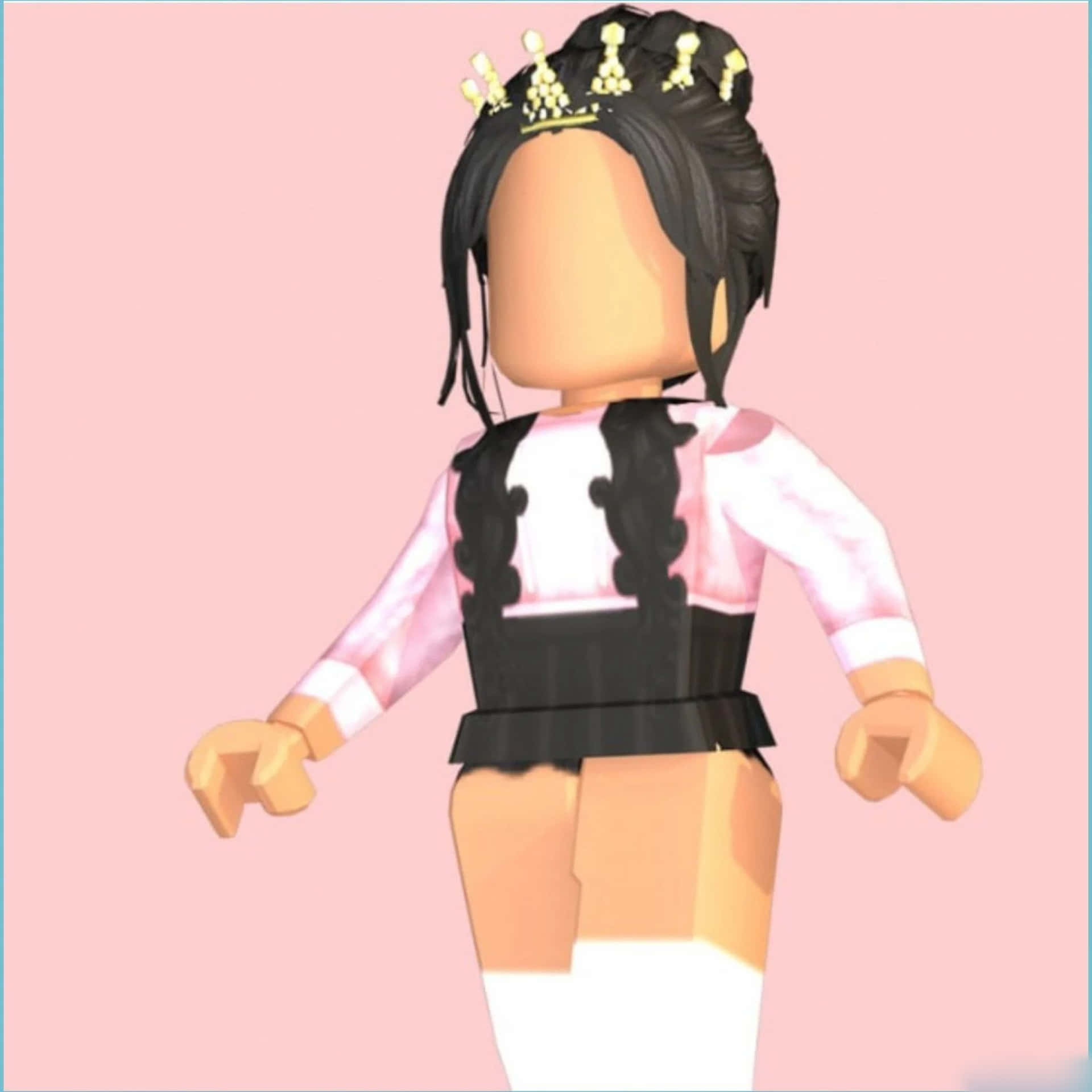 Download Aesthetic Roblox Girl with a Captivating Pink Style