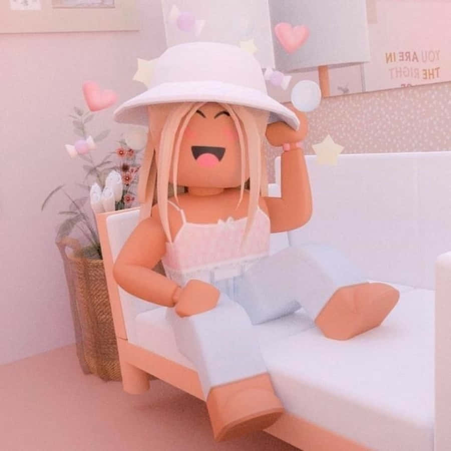 Download Aesthetic Roblox Girl with a Captivating Pink Style