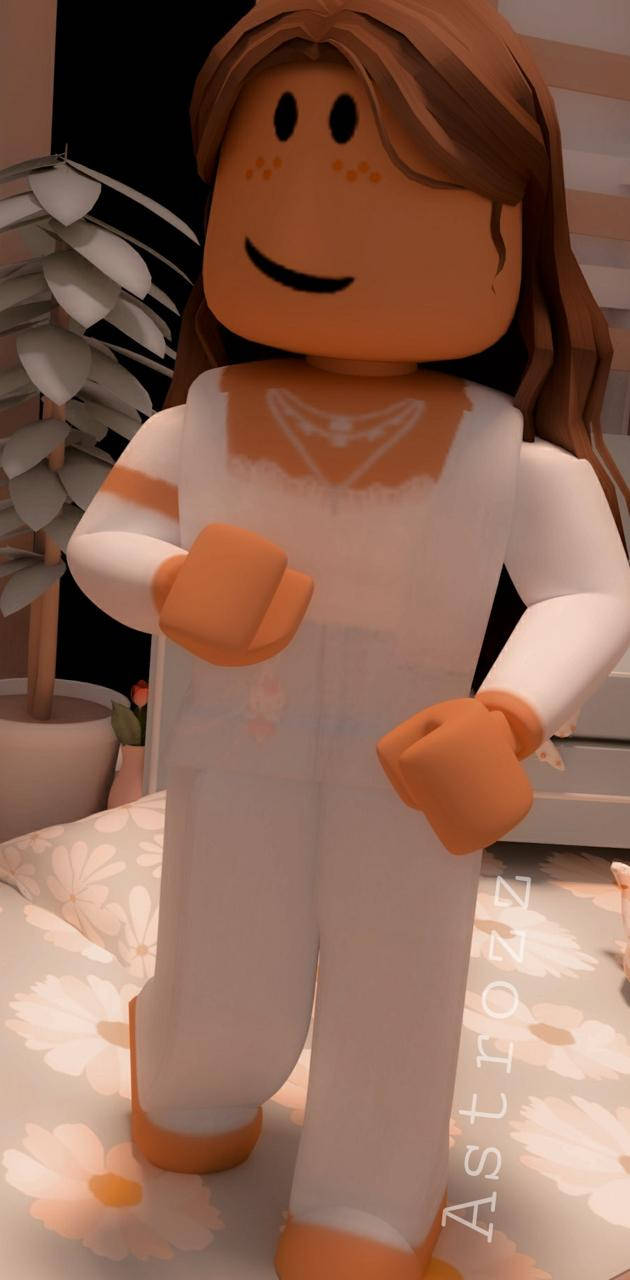 Aesthetic Roblox Girl Standing And Smiling