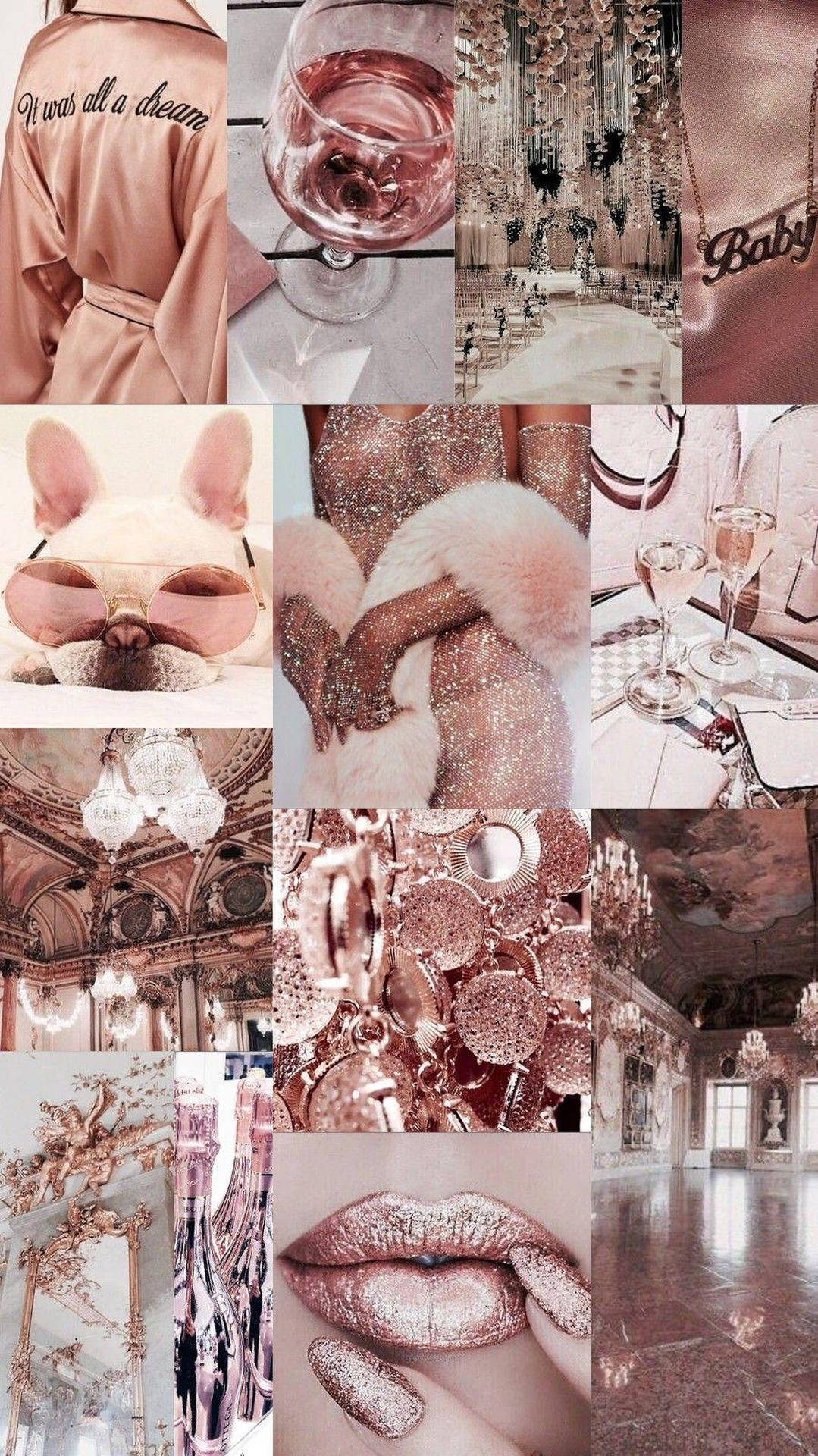Aesthetic Rose Gold Collage