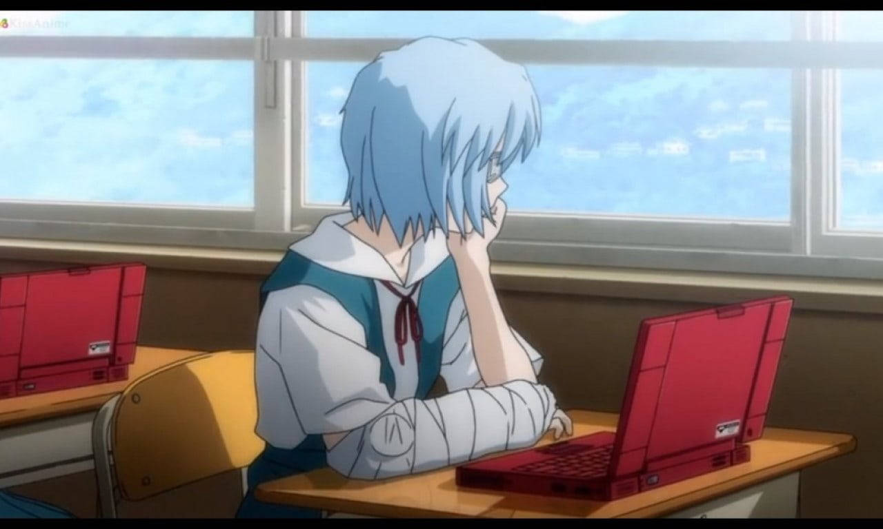 Aesthetic Sad Anime Girl School Chair