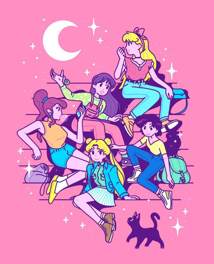 Celebrandol'estetica Di Sailor Moon Sfondo