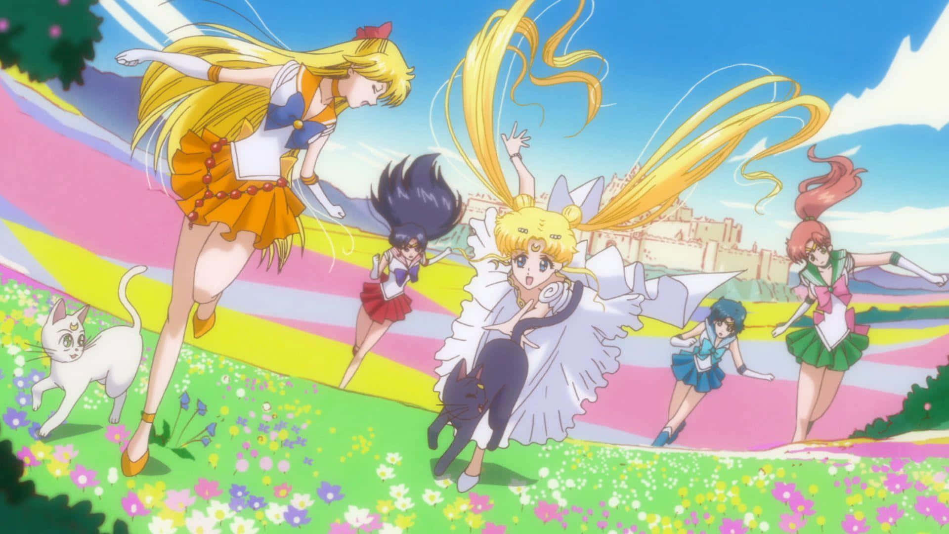 Skinnende lyser hun i sin sejlersvisit, Sailor Moon er klar til at styrke! Wallpaper