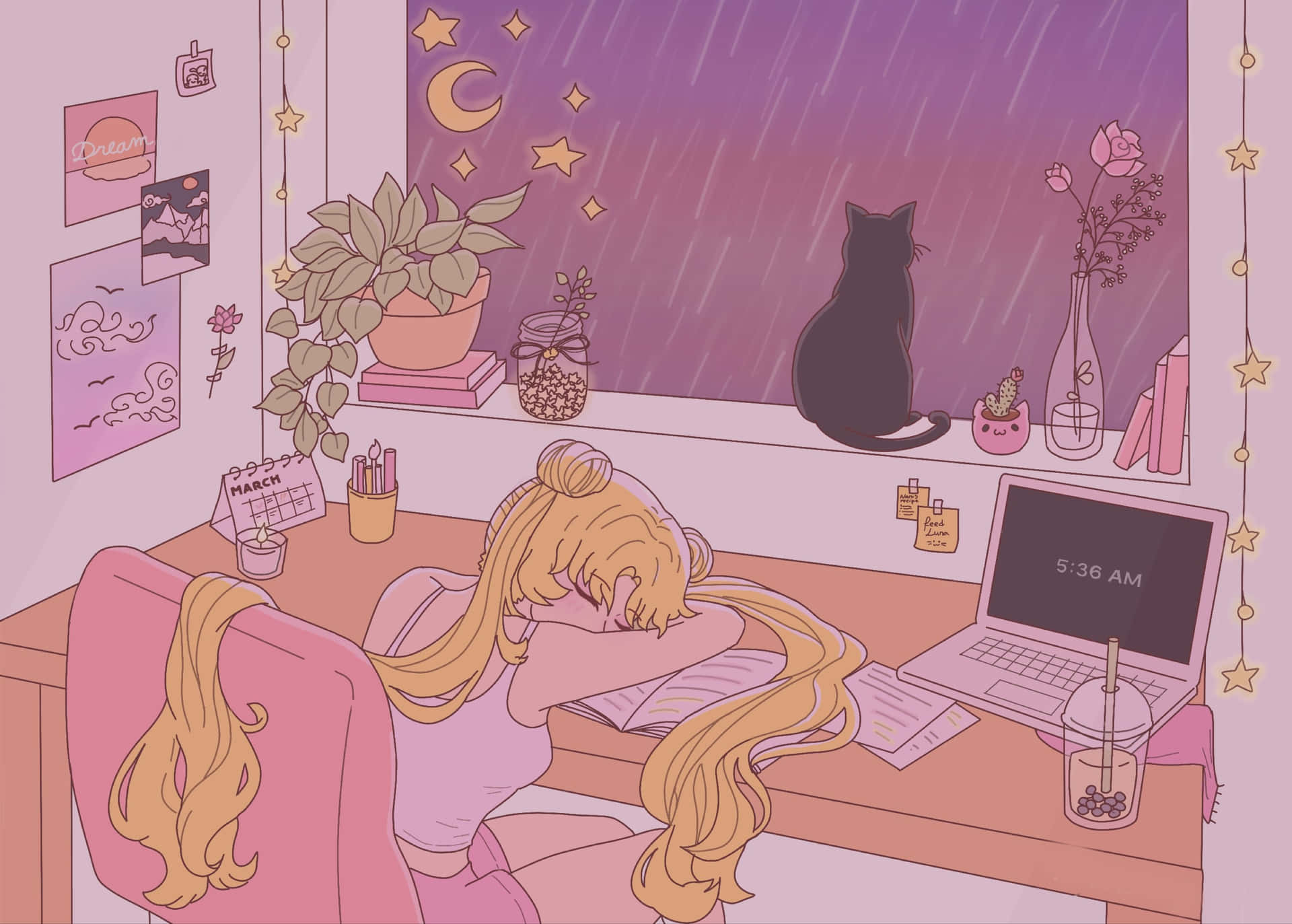 Æstetisk Sailor Moon 3000 X 2146 Wallpaper