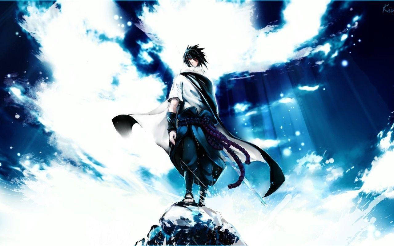 Aesthetic Sasuke Bright Dark Blue Sky Wallpaper