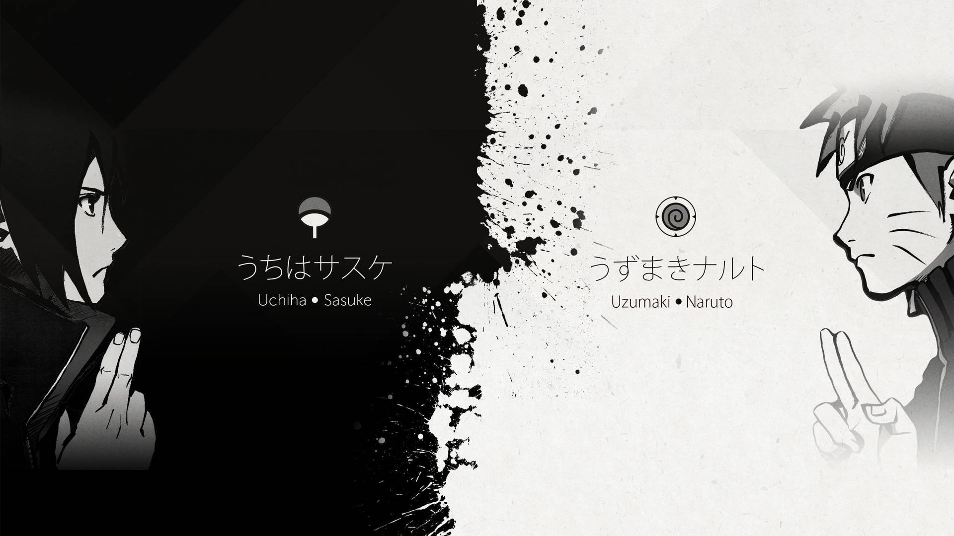 Aesthetic Sasuke Naruto Black And White Wallpaper
