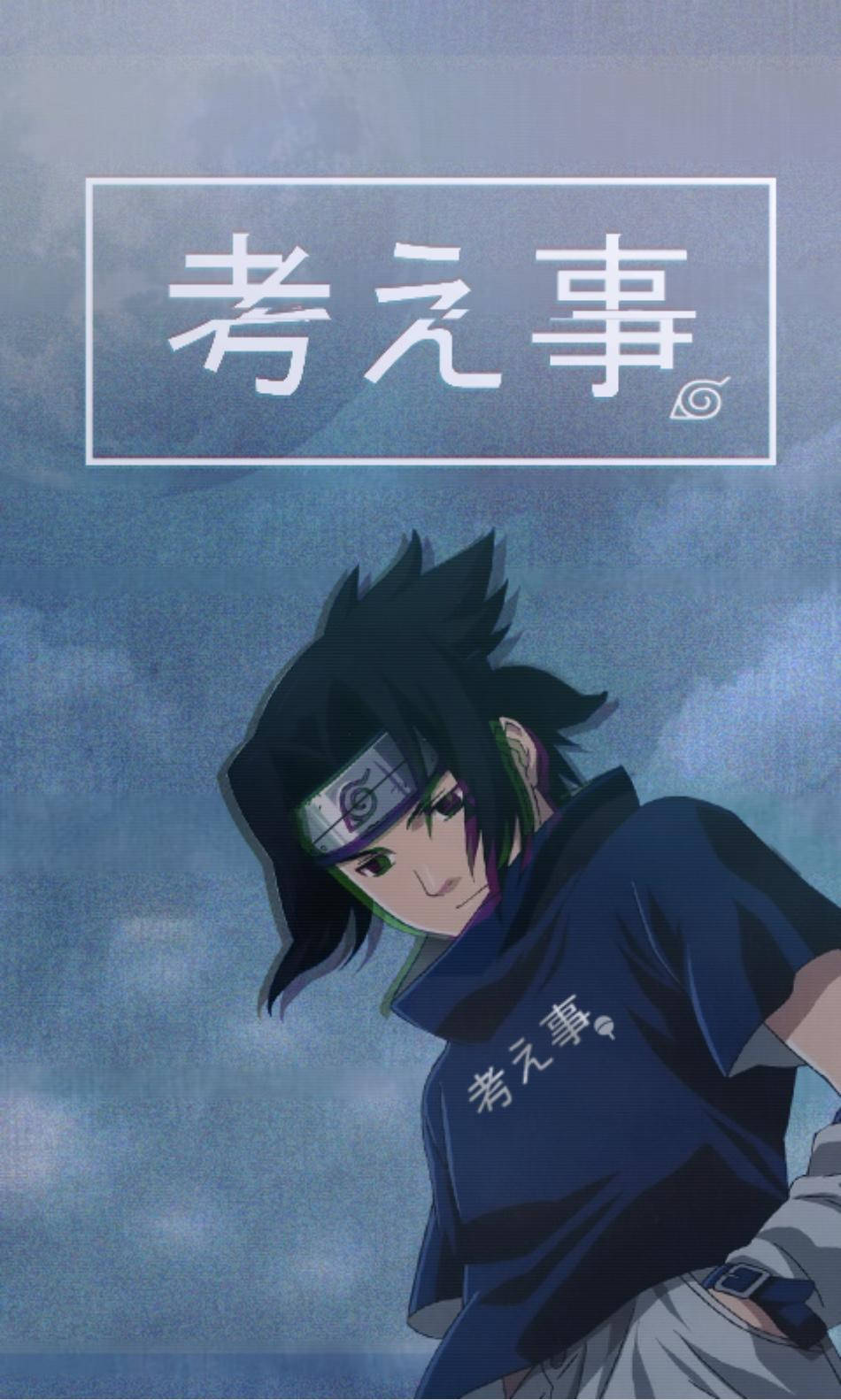 Aesthetic Sasuke Under Cloudy Sky Wallpaper