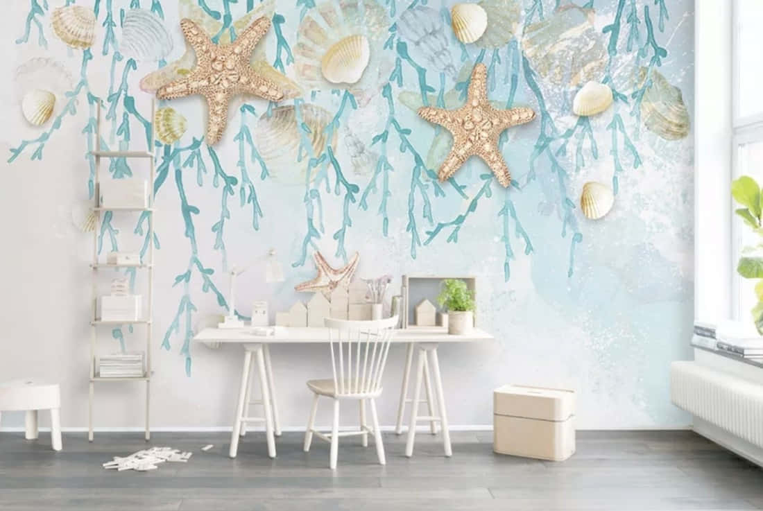 Elegant Seashell Interior Design Wallpaper