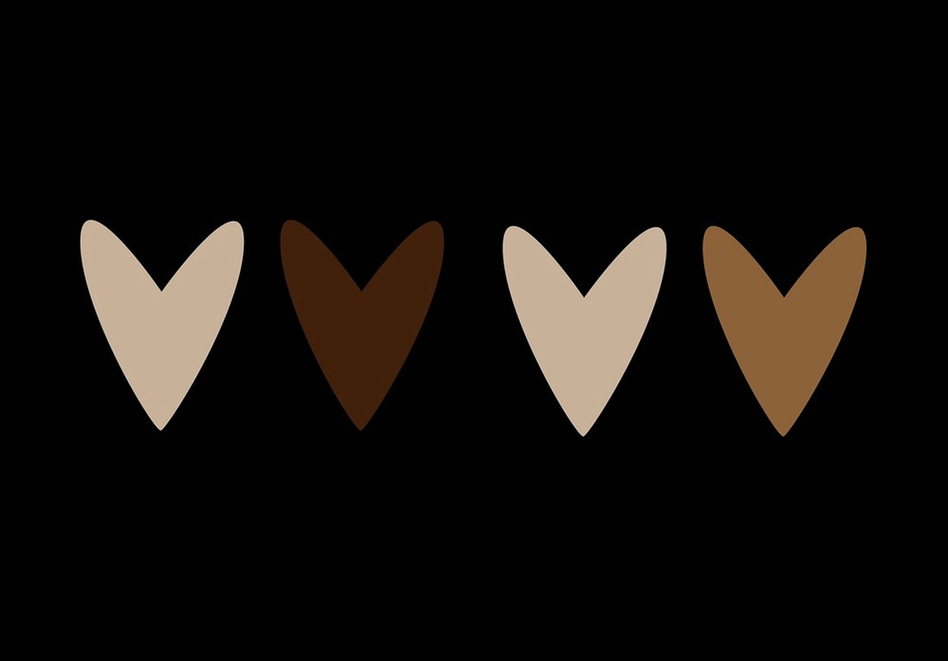 Aesthetic Shades Of Brown Heart Wallpaper
