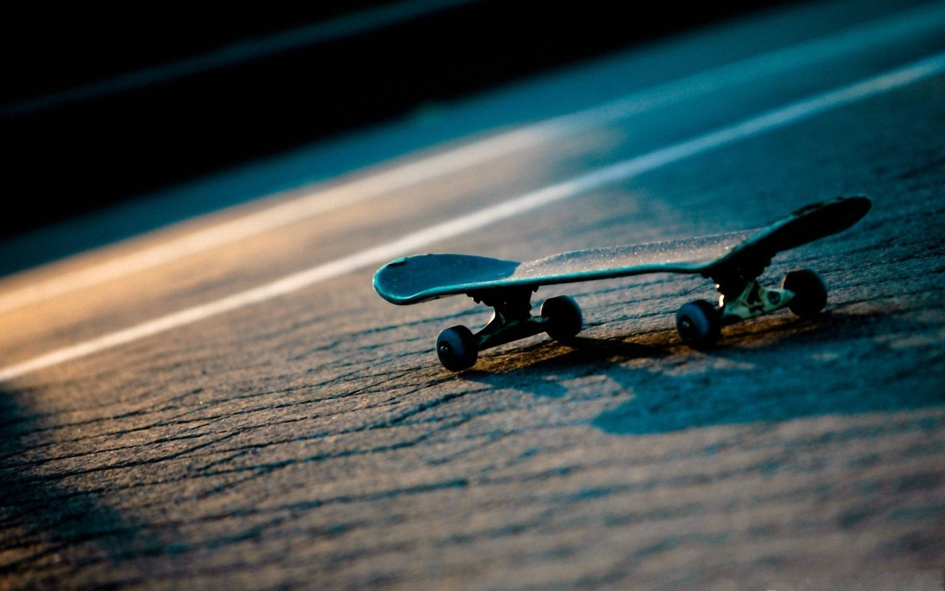 Aesthetic Skateboard Blue Night Picture