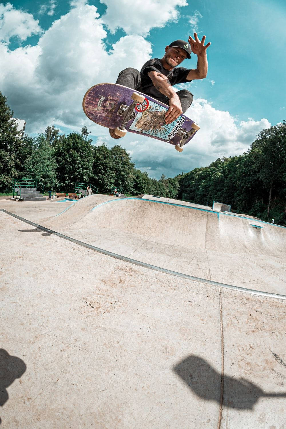 Aesthetic Skateboard Trick Background