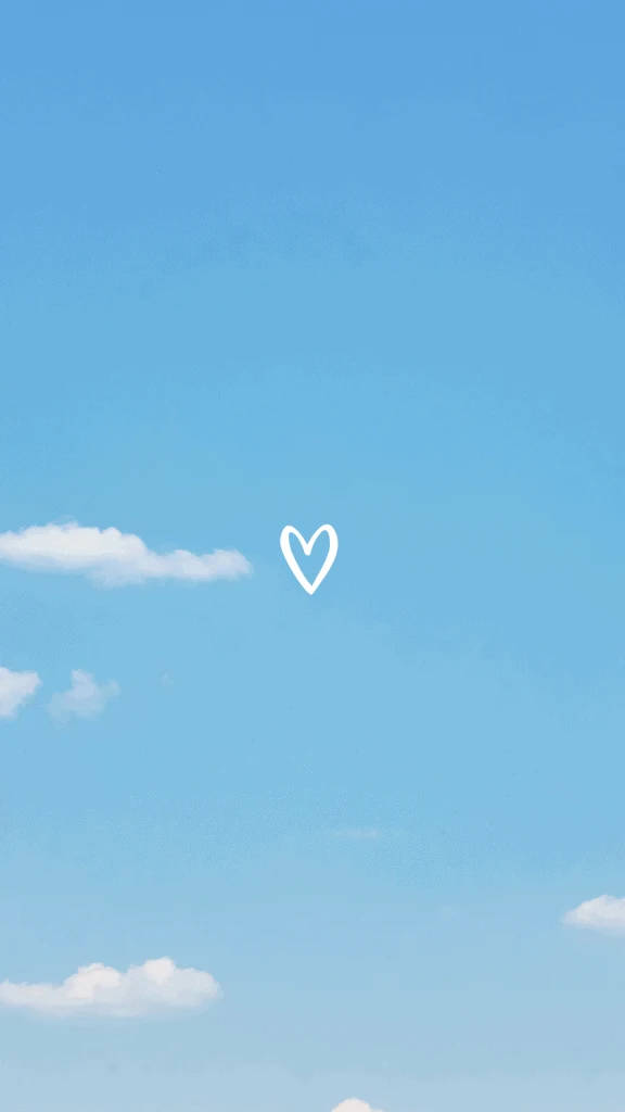 Aesthetic Sky Blue Heart Wallpaper