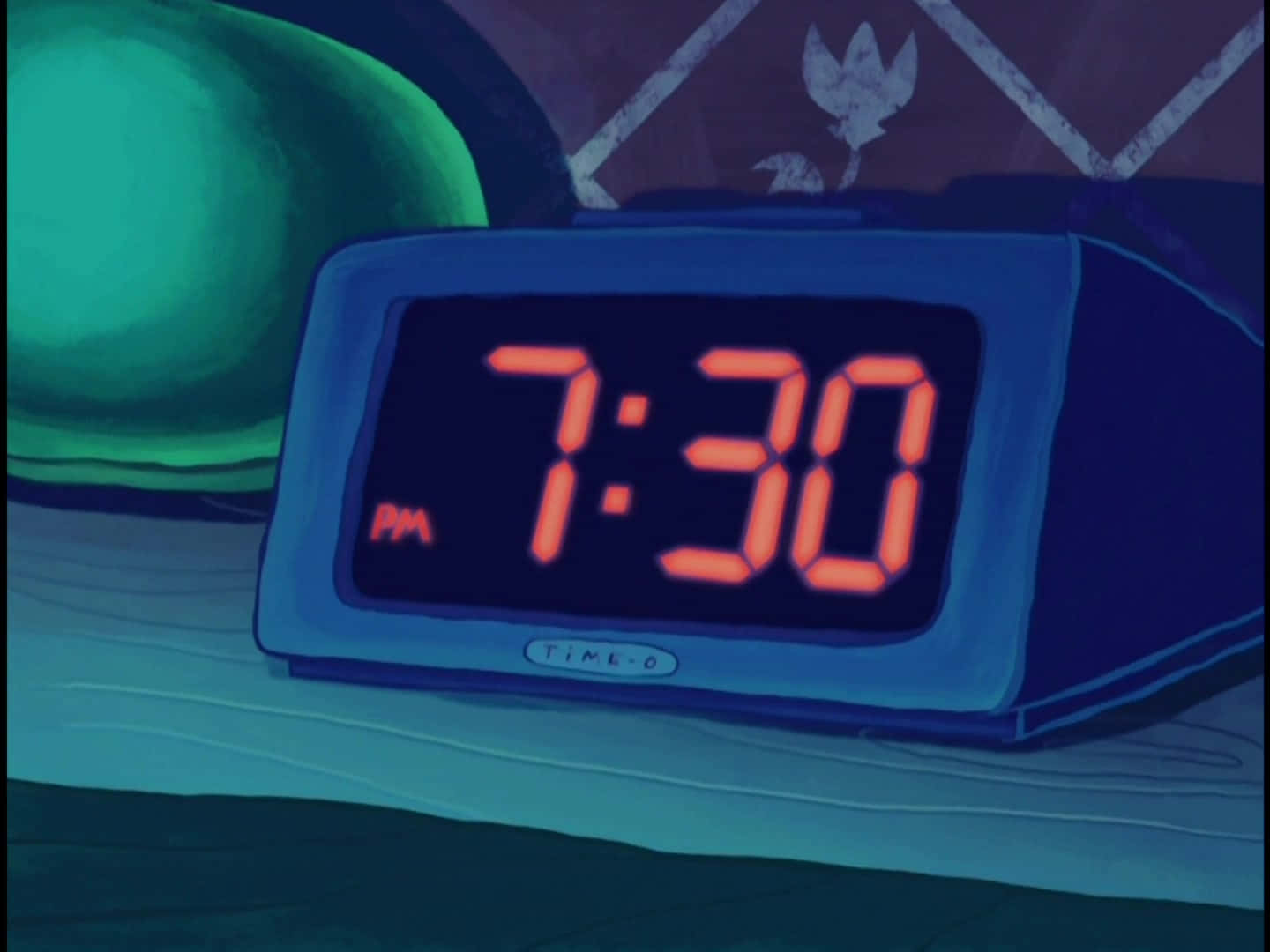 Æstetisk SpongeBob Alarm Clock Mønster: Wallpaper