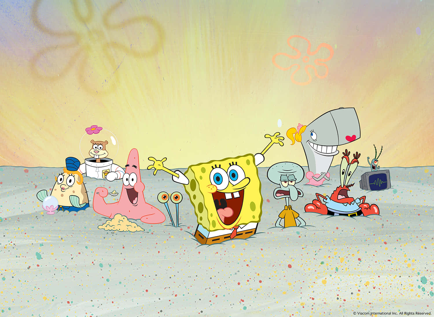 Aestetisk SpongeBob og venner-tapet Wallpaper
