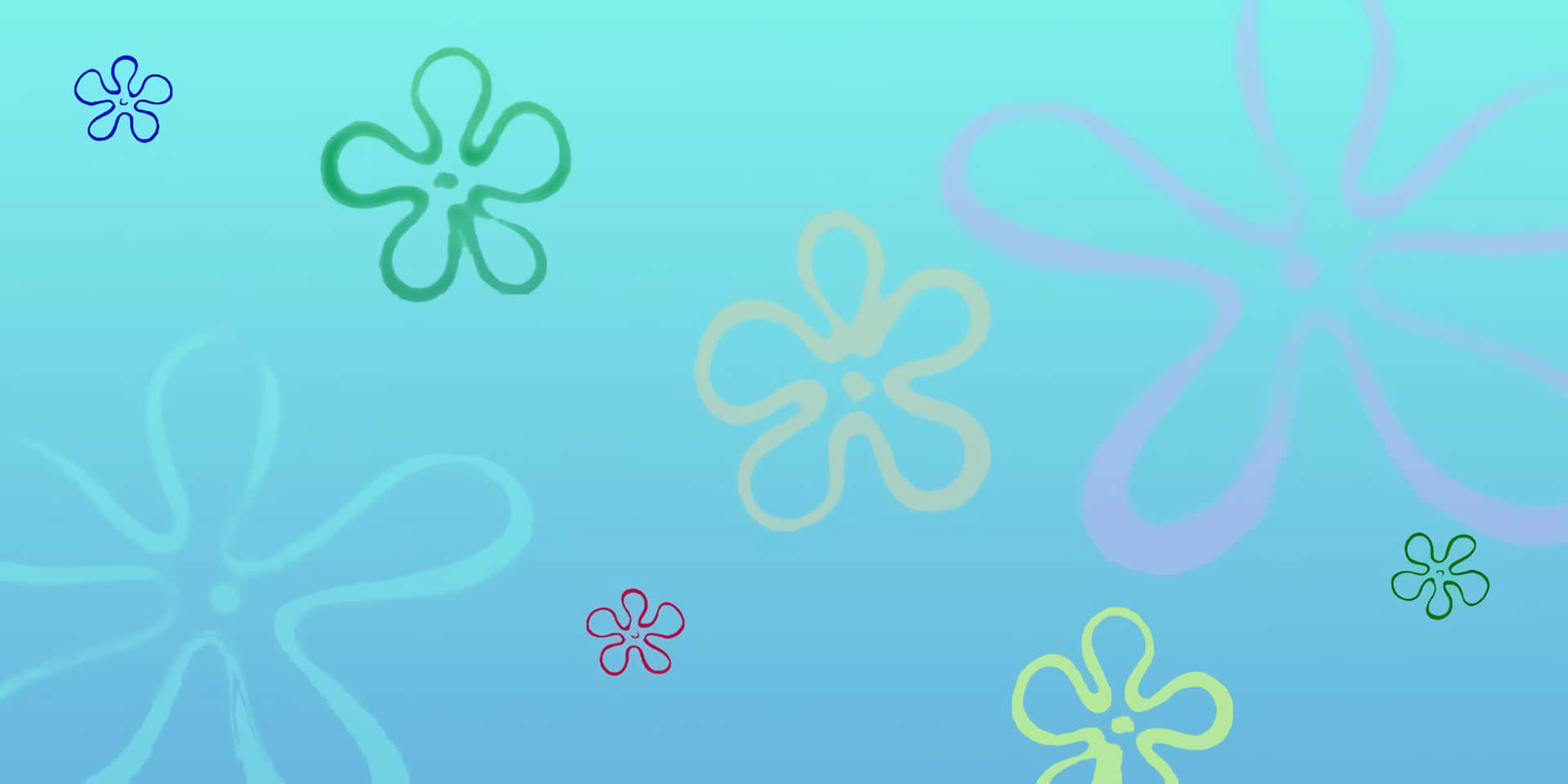 Floral Clouds Aesthetic Spongebob Desktop Wallpaper
