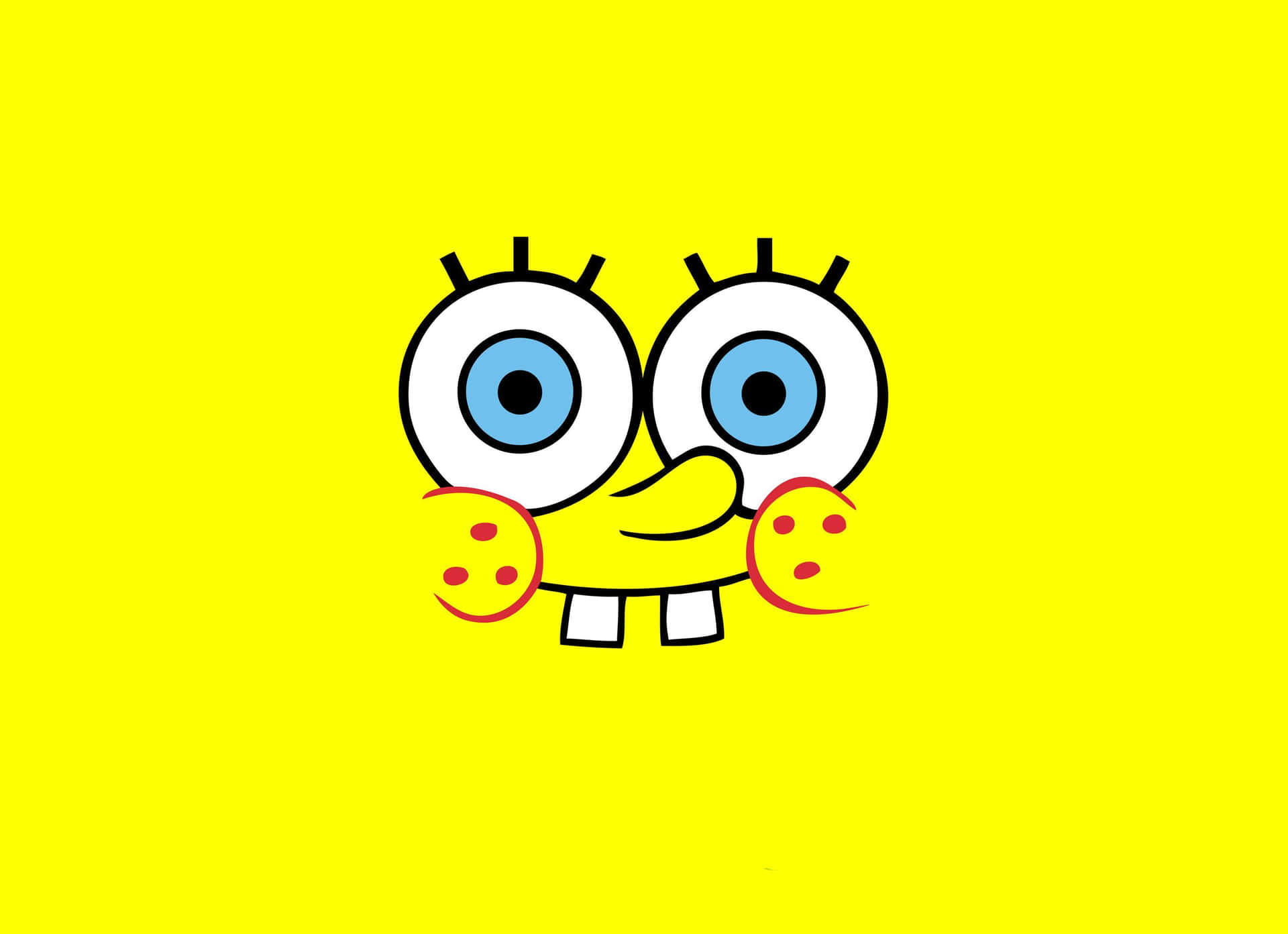 Hellergelber Gesichtsästhetischer Spongebob Desktop Wallpaper