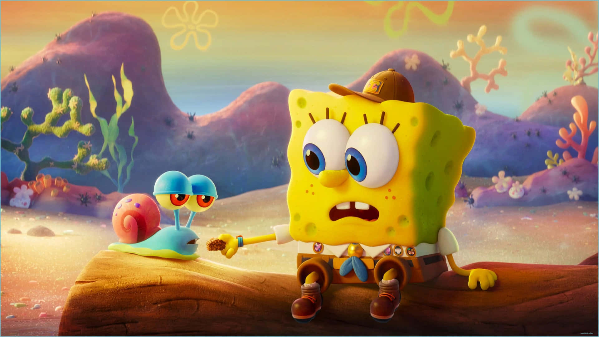 Erbjudermat Till Gary Estetisk Spongebob Skrivbordsbakgrund Wallpaper