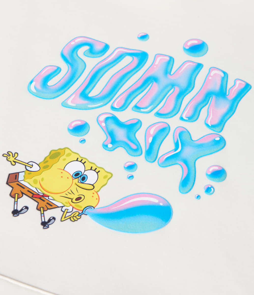 Aesthetic SpongeBob Playing Bubbles Wallpaper