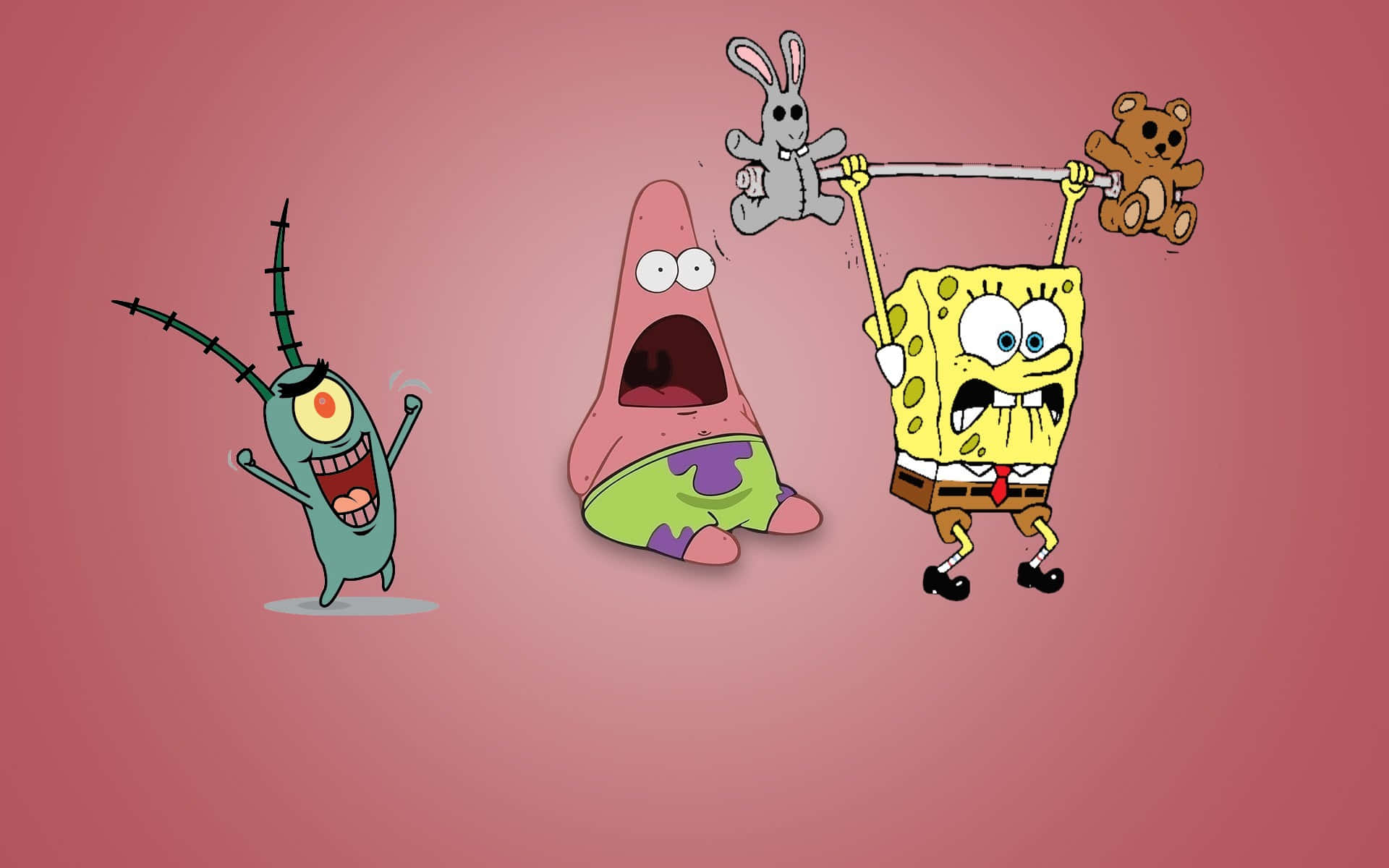 Spongebobestético Con Plankton Y Patrick Fondo de pantalla