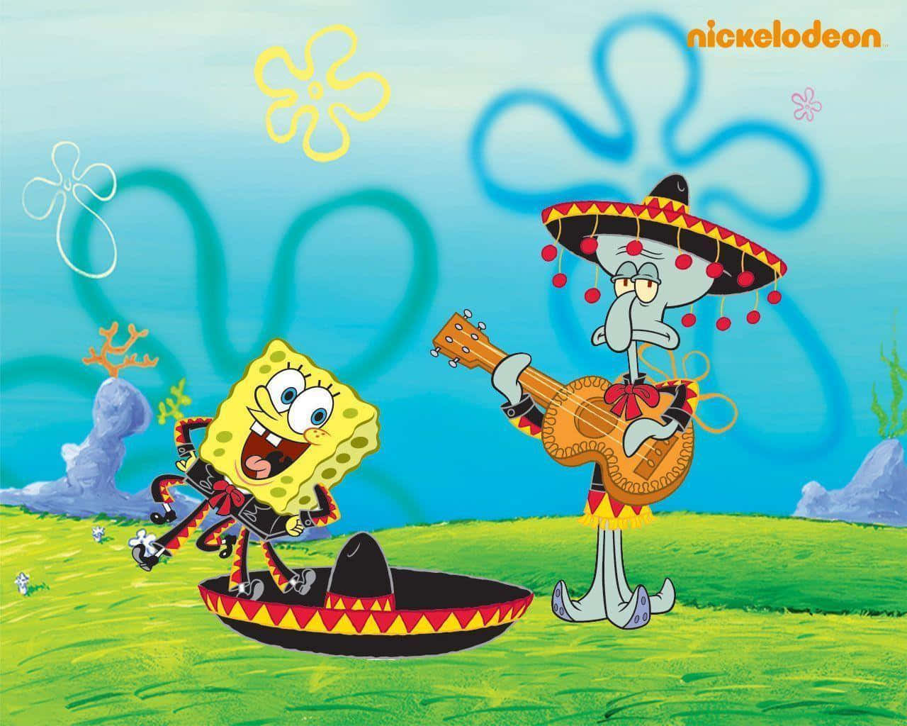 Spongebob Squarepants Mexican Music Wallpaper